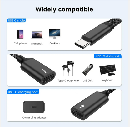 Dual Double USB C Port Cable