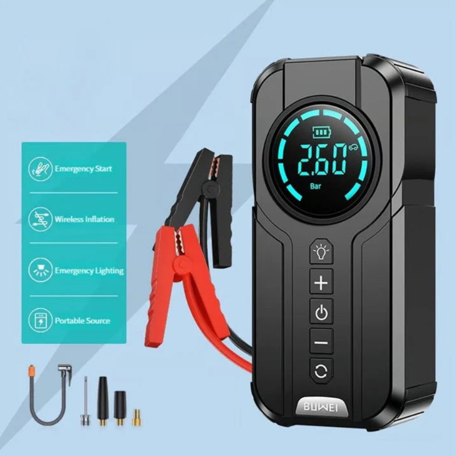 Jump Starter With Air Pump ( All in One )